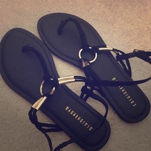 Black & Gold sandals. Never worn before